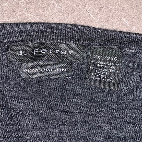 J Ferrar Dark Grey V-Neck Sweater - Picture 6 of 6